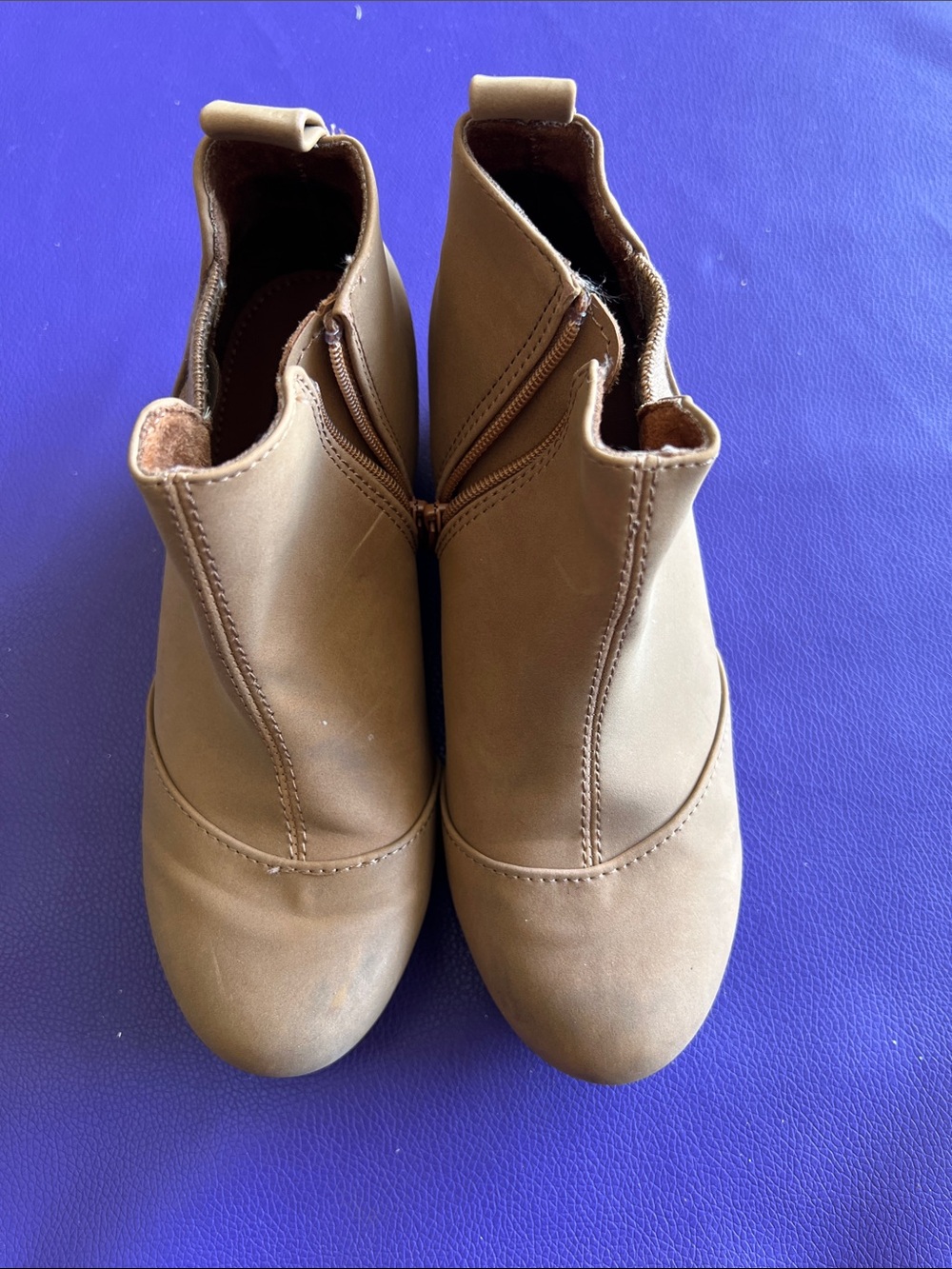Toms Kids Brown Ankle Boots - Side Zip